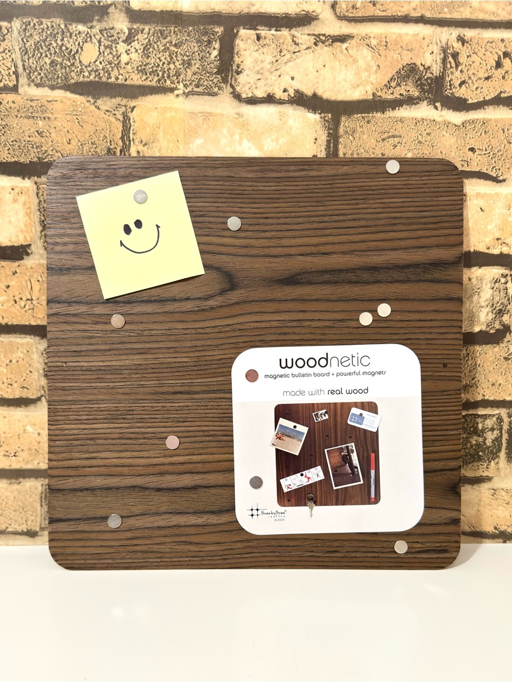 Woodnetic Magnetic Wood Veneer Bulletin Board- Walnut Grain